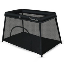 Teknum Portable Quick fold Playard & Cot with Zipper Door & Carry Bag - Midnight Black For 0-3Years, Unisex (TK_QFPP_BK)