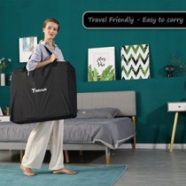 Teknum Portable Quick fold Playard & Cot with Zipper Door & Carry Bag - Midnight Black For 0-3Years, Unisex (TK_QFPP_BK)