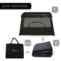 Teknum Portable Quick fold Playard & Cot with Zipper Door & Carry Bag - Midnight Black For 0-3Years, Unisex (TK_QFPP_BK)