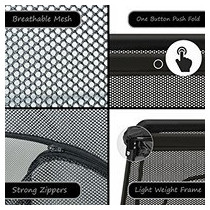 Teknum Portable Quick fold Playard & Cot with Zipper Door & Carry Bag - Midnight Black For 0-3Years, Unisex (TK_QFPP_BK)