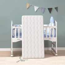 Teknum - 7-in-1 Convertible Kids Bed & Bedside Crib w/ Mattress, Mosquito net & Detachable Wheels(0-12yrs)-White For 0-12Years, Unisex (TK_WBSC_WH)