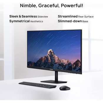Huawei AD80HW Display 24 Inch Monitor Full HD 1080P - Ultra-Slim Bezels with 90% Screen to Body Ratio - Low Blue Light to Decrease Eye Fatigue, 5ms Flicker Free, 1920 x 1080 HDMI/VGA, IPS - Black