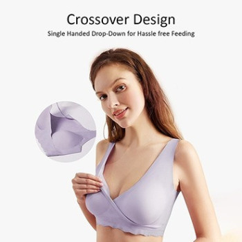 Sunveno Maternity Cross-Fit Nursing & Sleep Bra (XL) - Purple For , Suitable for Mumz (SN_MNSBXL_PU)