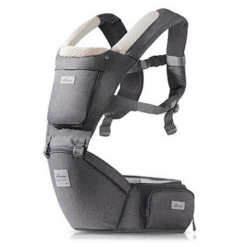 Sunveno Ergonomic Baby carrier w/ Cushion hip seat - Grey For 0-2Years, Unisex (SN_EBC_GY)