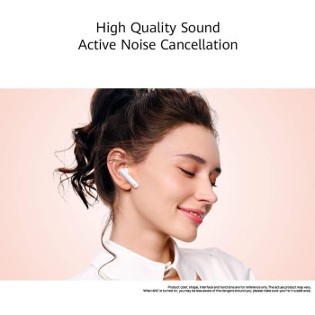Huawei FreeBuds 4i Wireless In-Ear Bluetooth Earphones with Comfortable Active Noise Cancellation, Fast Charging, Long Battery Life, Crystal Clear Sound Dual-Mic Earbuds, Ceramic White + Gift Box