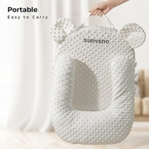 Sunveno Portable Baby Anti-Spill Milk, U Shape Pillow With 10 Degree Slope Pad For 0-2 Years, Unisex (SN_US10DP_WH)