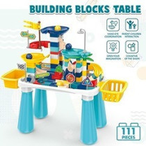 Little Story DIY Slide Track Rolling Ball Blocks Table(111pcs), STEM Series - Multicolor For 3Years+, Unisex (LS_BTRBSL_BU)