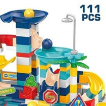 Little Story DIY Slide Track Rolling Ball Blocks Table(111pcs), STEM Series - Multicolor For 3Years+, Unisex (LS_BTRBSL_BU)