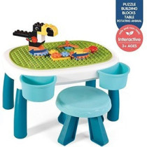 Little Story DIY Spinning Puzzle Building Blocks Set w/ Stool (35pcs), STEM Series - Multicolor For 3Years+, Unisex (LS_SPBBTS_BU)