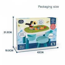 Little Story DIY Spinning Puzzle Building Blocks Set w/ Stool (35pcs), STEM Series - Multicolor For 3Years+, Unisex (LS_SPBBTS_BU)