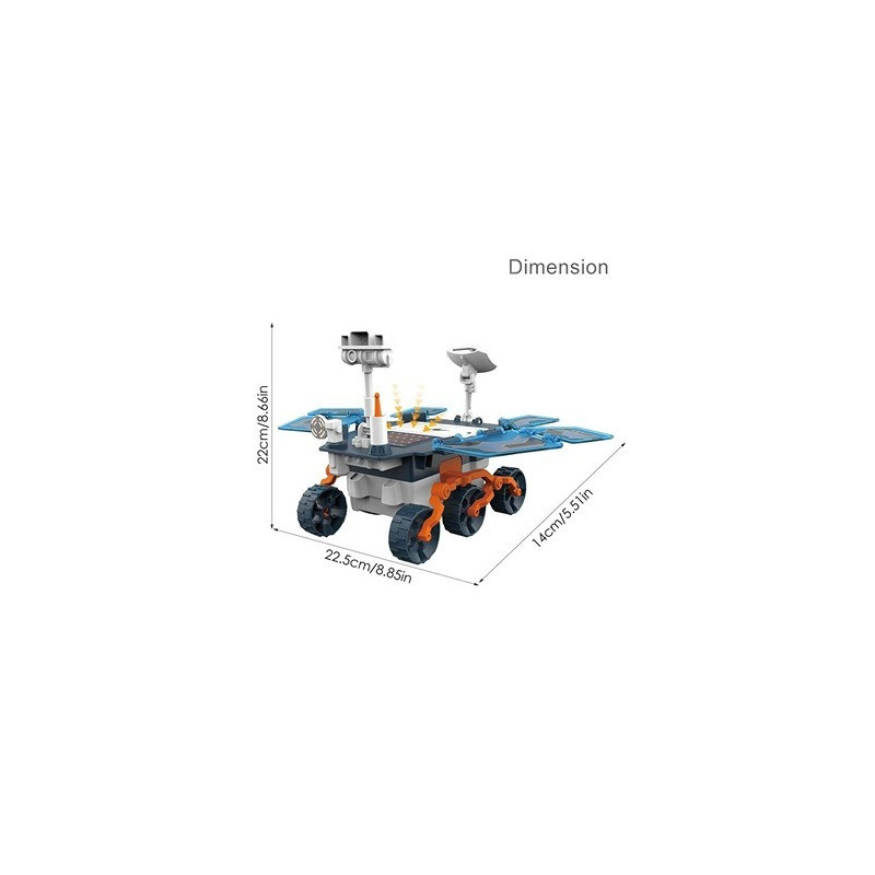 Little Story DIY Solar Mars Exploration Rover (46 Pcs), STEM Series - Blue For 8Years+, Unisex (LS_SMR_BU)