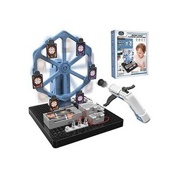 Little Story DIY Electrical Rotating Bow and Arrow Shooting Range (66 Pcs), STEM Series - Blue For 8Years+, Unisex (LS_ERB&AS_BU)