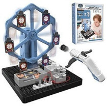 Little Story DIY Electrical Rotating Bow and Arrow Shooting Range (66 Pcs), STEM Series - Blue For 8Years+, Unisex (LS_ERB&AS_BU)