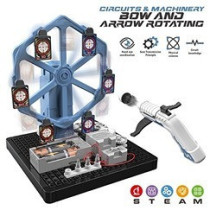 Little Story DIY Electrical Rotating Bow and Arrow Shooting Range (66 Pcs), STEM Series - Blue For 8Years+, Unisex (LS_ERB&AS_BU)