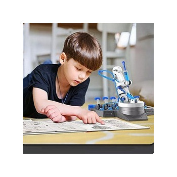 Little Story DIY Hydraulic Power Principle based 3-IN-1 Mechanical/Robotic Arm Toy (220 Pcs), STEM Series - Grey For 8Years Plus, Unisex, LS HYRA GY