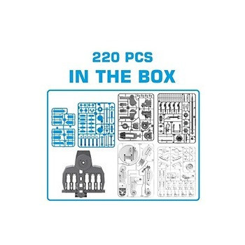 Little Story DIY Hydraulic Power Principle based 3-IN-1 Mechanical/Robotic Arm Toy (220 Pcs), STEM Series - Grey For 8Years Plus, Unisex, LS HYRA GY