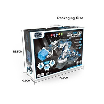 Little Story DIY Hydraulic Power Principle based 3-IN-1 Mechanical/Robotic Arm Toy (220 Pcs), STEM Series - Grey For 8Years Plus, Unisex, LS HYRA GY