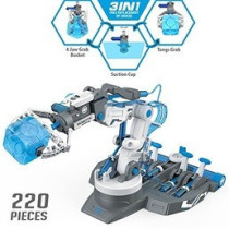Little Story DIY Hydraulic Power Principle based 3-IN-1 Mechanical/Robotic Arm Toy (220 Pcs), STEM Series - Grey For 8Years Plus, Unisex, LS HYRA GY