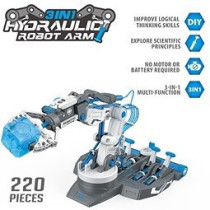 Little Story DIY Hydraulic Power Principle based 3-IN-1 Mechanical/Robotic Arm Toy (220 Pcs), STEM Series - Grey For 8Years Plus, Unisex, LS HYRA GY