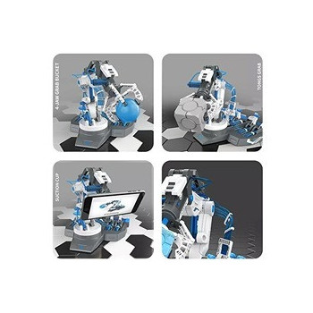 Little Story DIY Hydraulic Power Principle based 3-IN-1 Mechanical/Robotic Arm Toy (220 Pcs), STEM Series - Grey For 8Years Plus, Unisex, LS HYRA GY