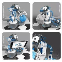 Little Story DIY Hydraulic Power Principle based 3-IN-1 Mechanical/Robotic Arm Toy (220 Pcs), STEM Series - Grey For 8Years Plus, Unisex, LS HYRA GY