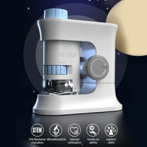 Little Story Scientific Portable Optical Microscope Toy(40-160X Zoom), STEM Series - Blue For 8Years+, Unisex (LS_MIMS_BU)