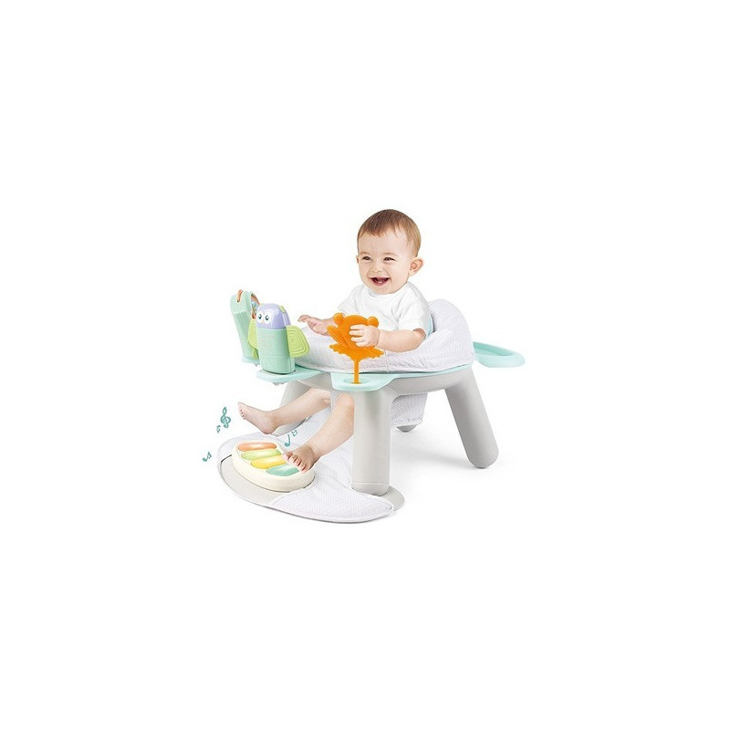 Teknum 2-IN-1 Dining Chair/ Toddler Play Seat W/ Pedal Piano -White For 4Months+, Unisex (TK_DI&PP_WH)
