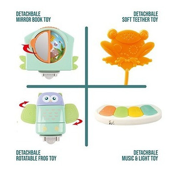 Teknum 2-IN-1 Dining Chair/ Toddler Play Seat W/ Pedal Piano -White For 4Months+, Unisex (TK_DI&PP_WH)