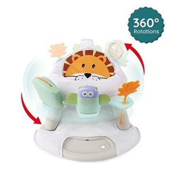 Teknum 2-IN-1 Dining Chair/ Toddler Play Seat W/ Pedal Piano -White For 4Months+, Unisex (TK_DI&PP_WH)