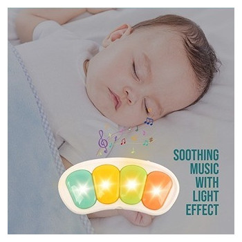 Teknum 2-IN-1 Dining Chair/ Toddler Play Seat W/ Pedal Piano -White For 4Months+, Unisex (TK_DI&PP_WH)