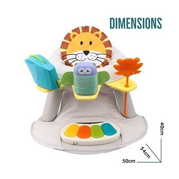 Teknum 2-IN-1 Dining Chair/ Toddler Play Seat W/ Pedal Piano -White For 4Months+, Unisex (TK_DI&PP_WH)