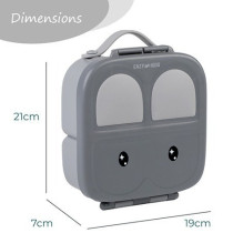 Eazy Kids Bento Lunch Box w/ handle- Grey For All ages, Unisex (EZ_LBRBEY_GY)