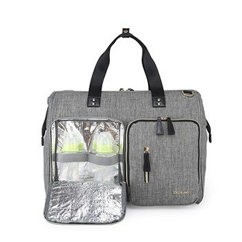 Little Story Gabrielle Mom Dad XL Travel Diaper Bag w/ Diaper Changing Mat- Grey For All Ages, Unisex, LS-CLXLDP-GY