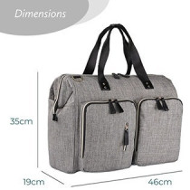Little Story Gabrielle Mom Dad XL Travel Diaper Bag w/ Diaper Changing Mat- Grey For All Ages, Unisex, LS-CLXLDP-GY