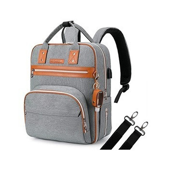 Little Story 2in1 Diaper Bag w/ Sanitizer Bottle keychain And Stroller Hooks, Grey, LS_2in1DP_GY