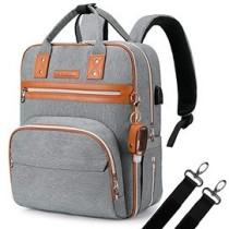 Little Story 2in1 Diaper Bag w/ Sanitizer Bottle keychain And Stroller Hooks, Grey, LS_2in1DP_GY