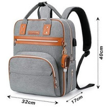 Little Story 2in1 Diaper Bag w/ Sanitizer Bottle keychain And Stroller Hooks, Grey, LS_2in1DP_GY