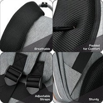 Little Story 2in1 Diaper Bag w/ Sanitizer Bottle keychain And Stroller Hooks, Grey, LS_2in1DP_GY