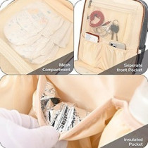 Little Story 2in1 Diaper Bag w/ Sanitizer Bottle keychain And Stroller Hooks, Grey, LS_2in1DP_GY