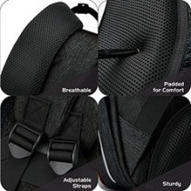 Little Story 2in1 Diaper Bag w/ Sanitizer Bottle keychain & Stroller Hooks - Black For All Ages, Unisex (LS_2in1DP_BK)