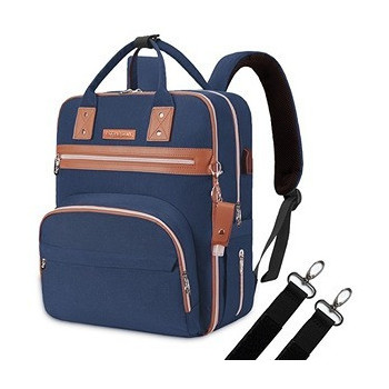 Little Story 2in1 Diaper Bag w/ Sanitizer Bottle keychain and Stroller Hooks - Blue For All Ages, Unisex (LS 2in1DPBU)