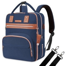 Little Story 2in1 Diaper Bag w/ Sanitizer Bottle keychain and Stroller Hooks - Blue For All Ages, Unisex (LS 2in1DPBU)