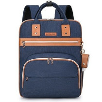 Little Story 2in1 Diaper Bag w/ Sanitizer Bottle keychain and Stroller Hooks - Blue For All Ages, Unisex (LS 2in1DPBU)