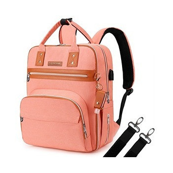 Little Story 2in1 Diaper Bag w/ Sanitizer Bottle keychain and Stroller Hooks - Pink For All Ages, Unisex, LS 2in1DP PI