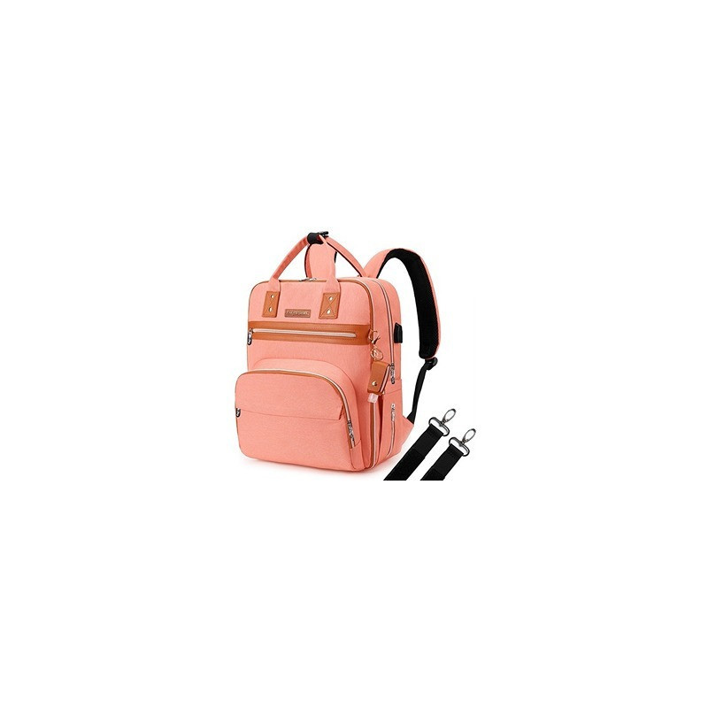 Little Story 2in1 Diaper Bag w/ Sanitizer Bottle keychain and Stroller Hooks - Pink For All Ages, Unisex, LS 2in1DP PI