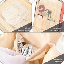 Little Story 2in1 Diaper Bag w/ Sanitizer Bottle keychain and Stroller Hooks - Pink For All Ages, Unisex, LS 2in1DP PI