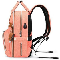 Little Story 2in1 Diaper Bag w/ Sanitizer Bottle keychain and Stroller Hooks - Pink For All Ages, Unisex, LS 2in1DP PI
