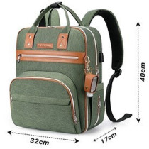 Little Story 2in1 Diaper Bag w/ Sanitizer Bottle keychain and Stroller Hooks - Green For All Ages, Unisex, LS 2in1DP GR