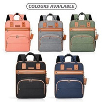 Little Story 2in1 Diaper Bag w/ Sanitizer Bottle keychain and Stroller Hooks - Green For All Ages, Unisex, LS 2in1DP GR