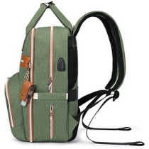 Little Story 2in1 Diaper Bag w/ Sanitizer Bottle keychain and Stroller Hooks - Green For All Ages, Unisex, LS 2in1DP GR